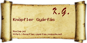 Knöpfler Gyárfás névjegykártya